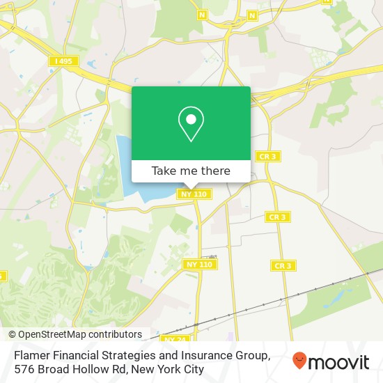 Mapa de Flamer Financial Strategies and Insurance Group, 576 Broad Hollow Rd