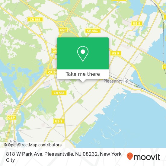 Mapa de 818 W Park Ave, Pleasantville, NJ 08232