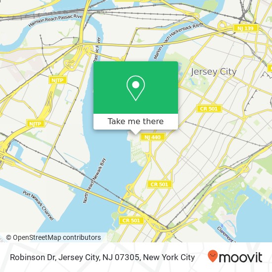 Mapa de Robinson Dr, Jersey City, NJ 07305