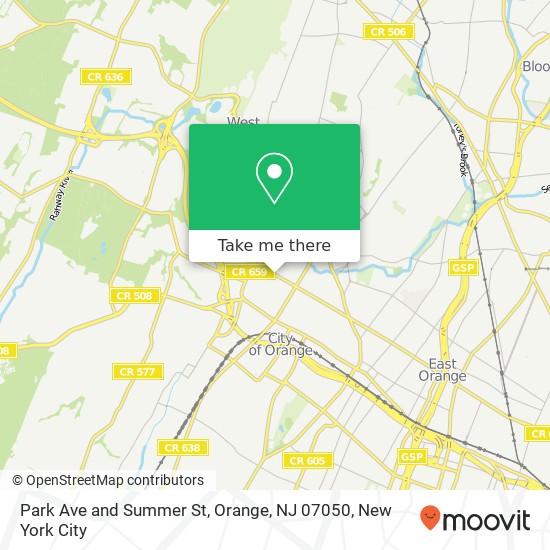 Mapa de Park Ave and Summer St, Orange, NJ 07050