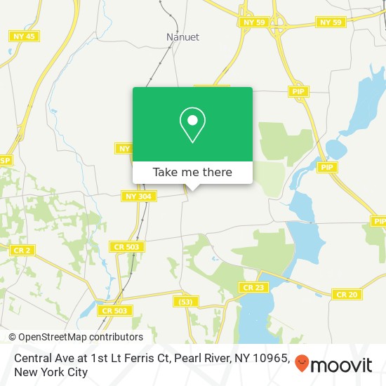 Central Ave at 1st Lt Ferris Ct, Pearl River, NY 10965 map