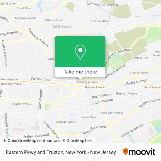 Eastern Pkwy and Truxton map