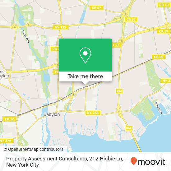 Mapa de Property Assessment Consultants, 212 Higbie Ln