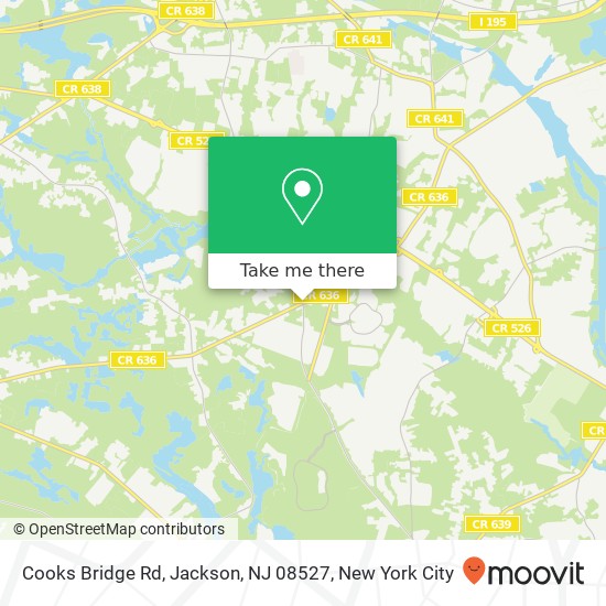 Mapa de Cooks Bridge Rd, Jackson, NJ 08527
