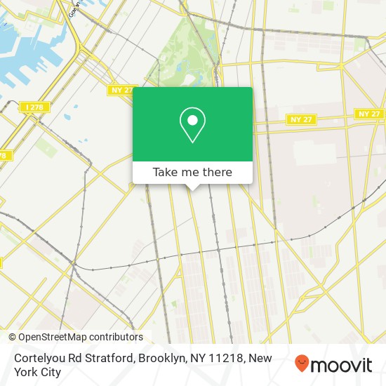 Mapa de Cortelyou Rd Stratford, Brooklyn, NY 11218