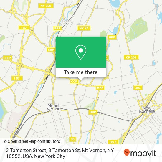 Mapa de 3 Tamerton Street, 3 Tamerton St, Mt Vernon, NY 10552, USA