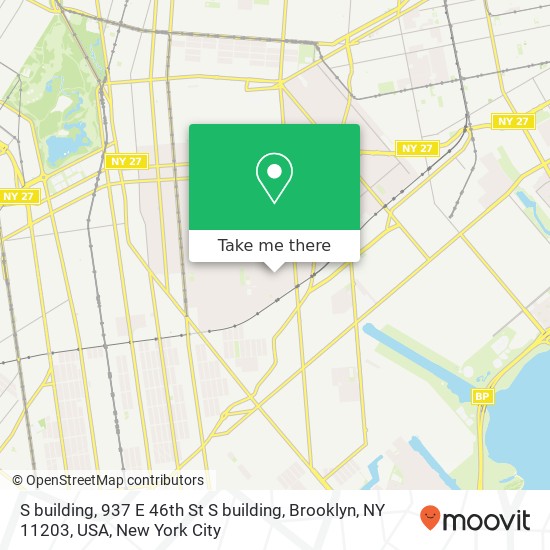 Mapa de S  building, 937 E 46th St S  building, Brooklyn, NY 11203, USA