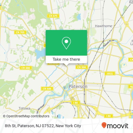 Mapa de 8th St, Paterson, NJ 07522