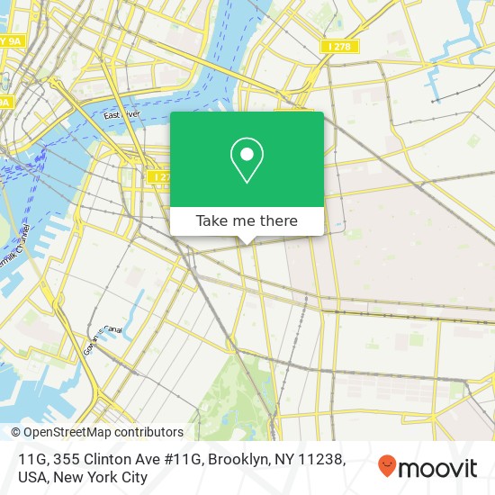 11G, 355 Clinton Ave #11G, Brooklyn, NY 11238, USA map