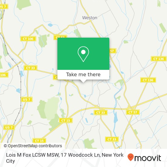 Mapa de Lois M Fox LCSW MSW, 17 Woodcock Ln