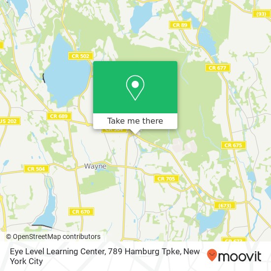 Mapa de Eye Level Learning Center, 789 Hamburg Tpke