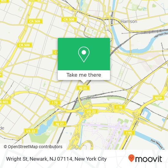 Mapa de Wright St, Newark, NJ 07114