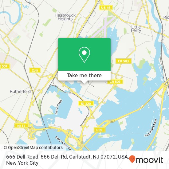 Mapa de 666 Dell Road, 666 Dell Rd, Carlstadt, NJ 07072, USA