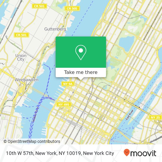 10th W 57th, New York, NY 10019 map