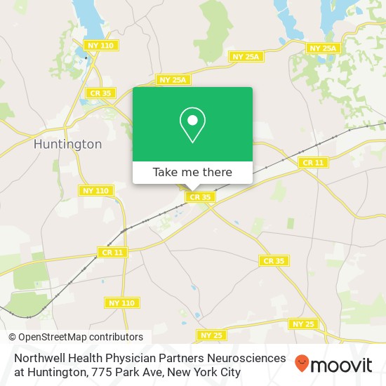 Mapa de Northwell Health Physician Partners Neurosciences at Huntington, 775 Park Ave