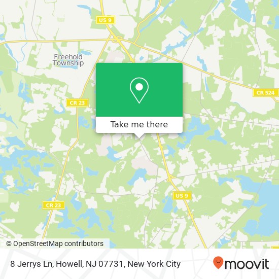 Mapa de 8 Jerrys Ln, Howell, NJ 07731