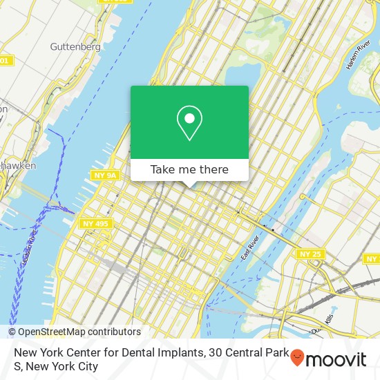 New York Center for Dental Implants, 30 Central Park S map