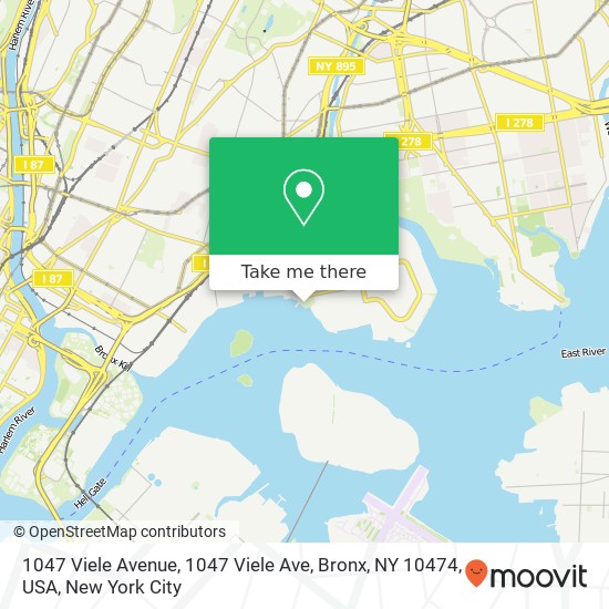 Mapa de 1047 Viele Avenue, 1047 Viele Ave, Bronx, NY 10474, USA