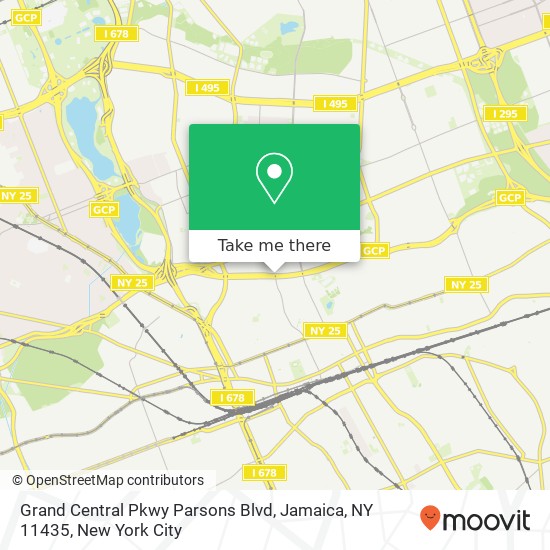 Mapa de Grand Central Pkwy Parsons Blvd, Jamaica, NY 11435