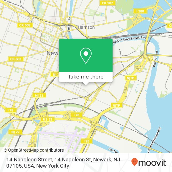 14 Napoleon Street, 14 Napoleon St, Newark, NJ 07105, USA map