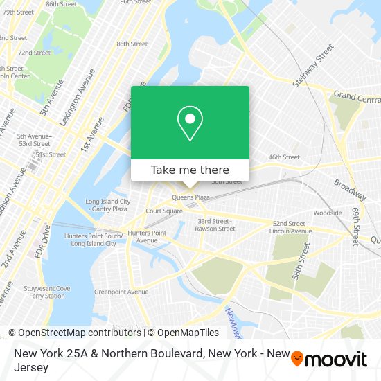 New York 25A & Northern Boulevard map