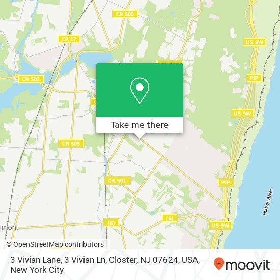 Mapa de 3 Vivian Lane, 3 Vivian Ln, Closter, NJ 07624, USA