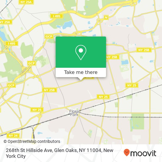 268th St Hillside Ave, Glen Oaks, NY 11004 map