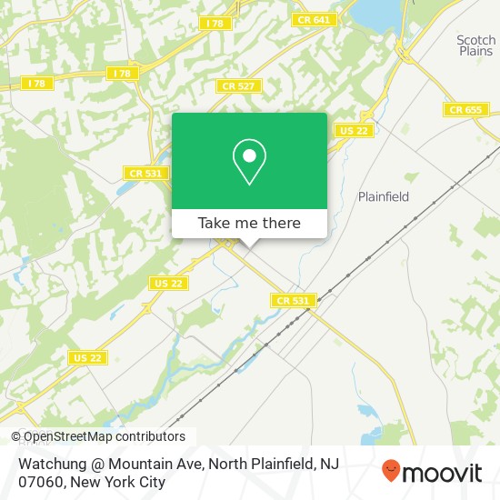 Mapa de Watchung @ Mountain Ave, North Plainfield, NJ 07060