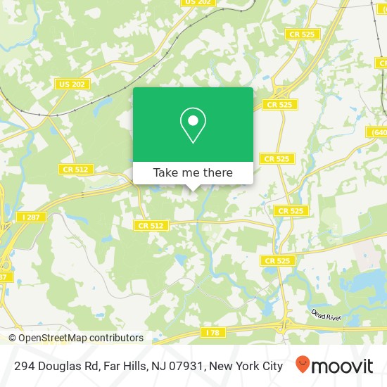 Mapa de 294 Douglas Rd, Far Hills, NJ 07931