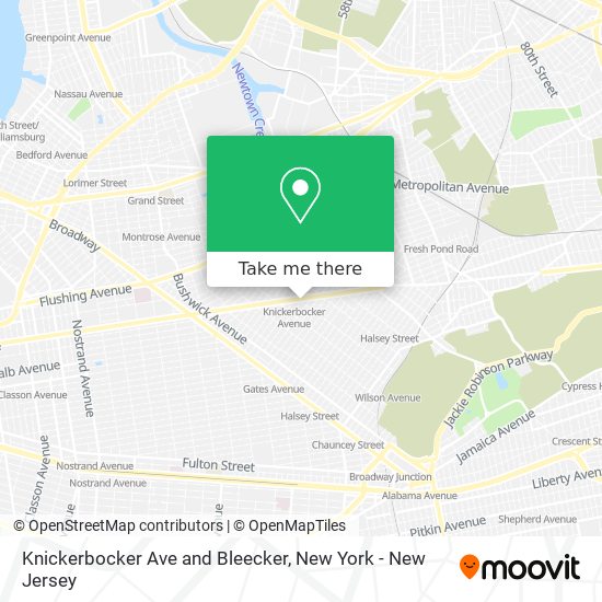 Knickerbocker Ave and Bleecker map