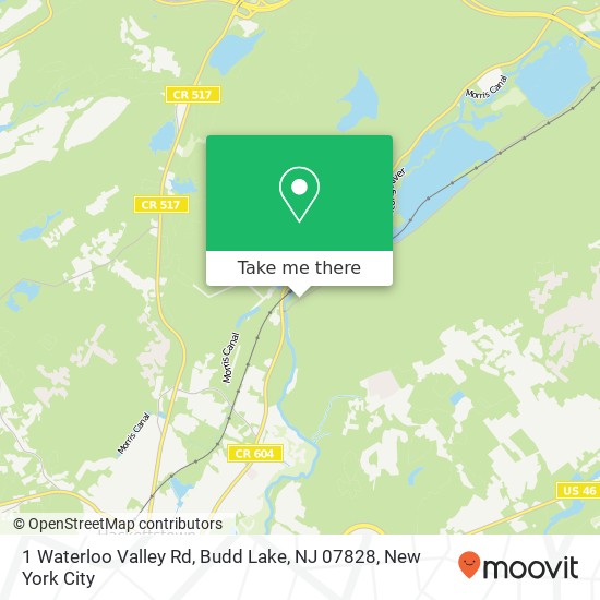 Mapa de 1 Waterloo Valley Rd, Budd Lake, NJ 07828