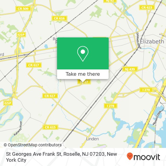 St Georges Ave Frank St, Roselle, NJ 07203 map