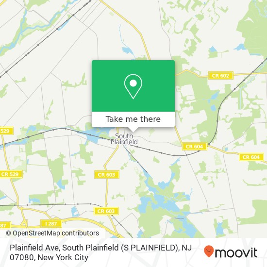 Mapa de Plainfield Ave, South Plainfield (S PLAINFIELD), NJ 07080