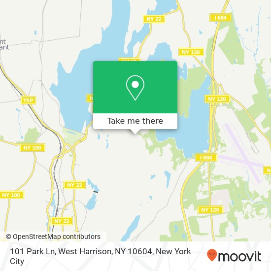 Mapa de 101 Park Ln, West Harrison, NY 10604