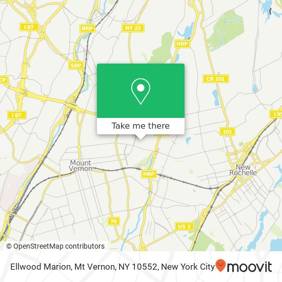 Mapa de Ellwood Marion, Mt Vernon, NY 10552