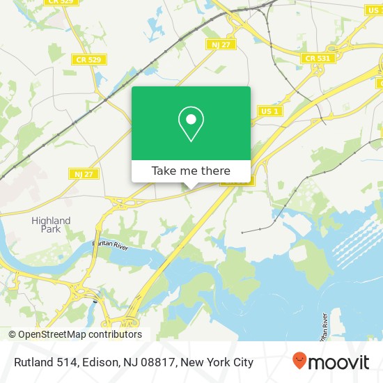 Mapa de Rutland 514, Edison, NJ 08817