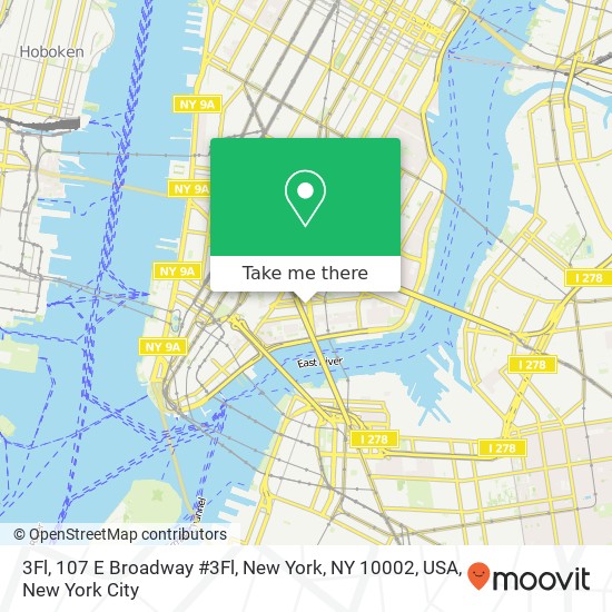 Mapa de 3Fl, 107 E Broadway #3Fl, New York, NY 10002, USA