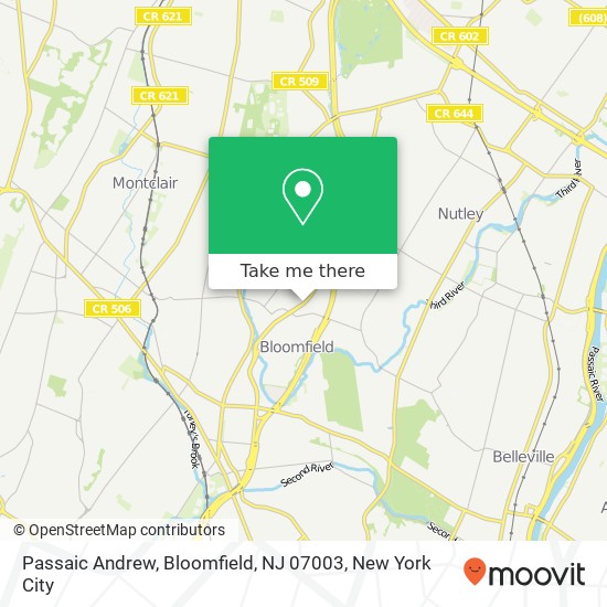 Mapa de Passaic Andrew, Bloomfield, NJ 07003