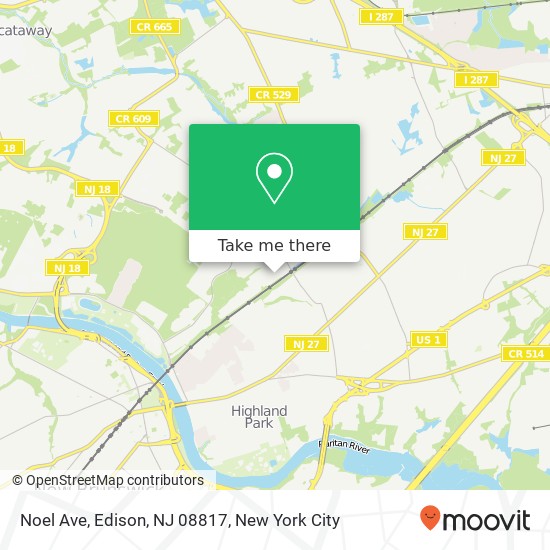 Noel Ave, Edison, NJ 08817 map