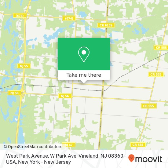 West Park Avenue, W Park Ave, Vineland, NJ 08360, USA map