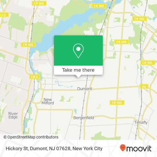 Mapa de Hickory St, Dumont, NJ 07628