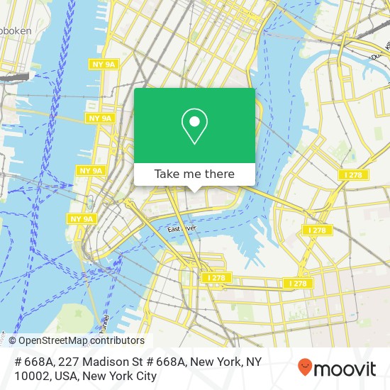 Mapa de # 668A, 227 Madison St # 668A, New York, NY 10002, USA