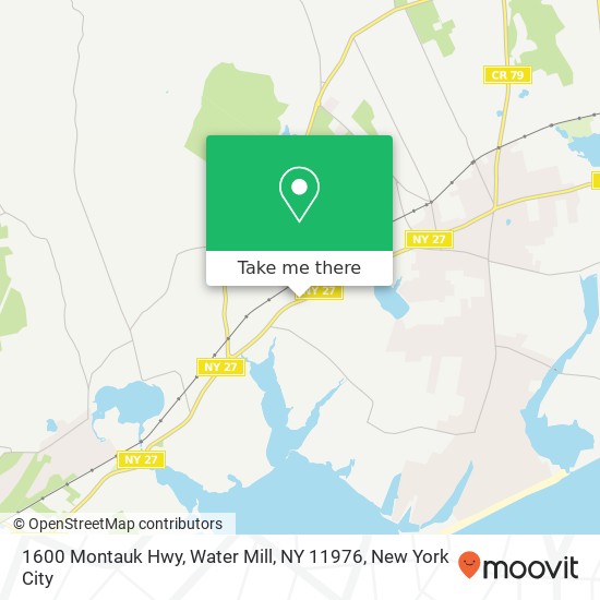 Mapa de 1600 Montauk Hwy, Water Mill, NY 11976