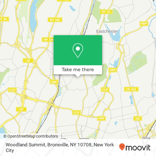 Mapa de Woodland Summit, Bronxville, NY 10708