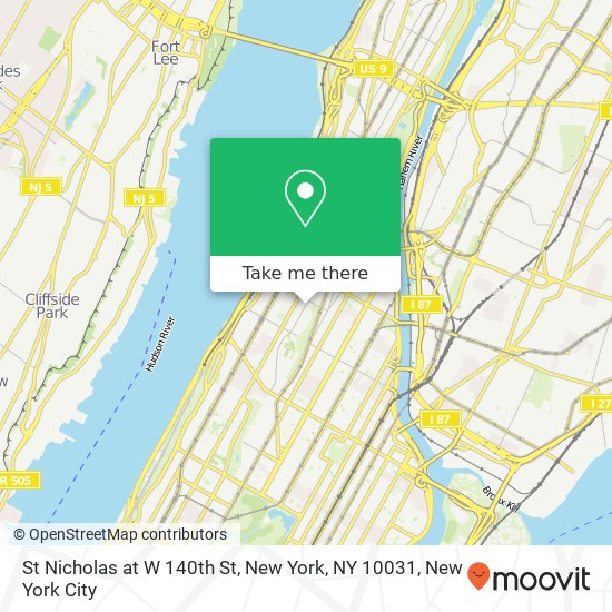 St Nicholas at W 140th St, New York, NY 10031 map