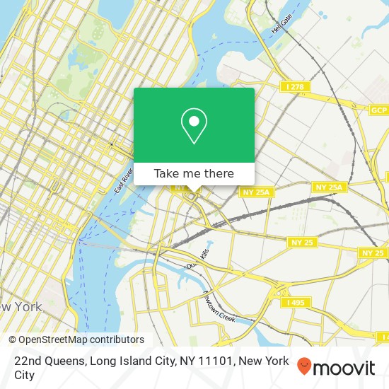 Mapa de 22nd Queens, Long Island City, NY 11101