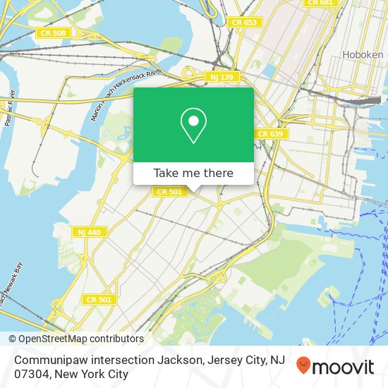 Communipaw intersection Jackson, Jersey City, NJ 07304 map
