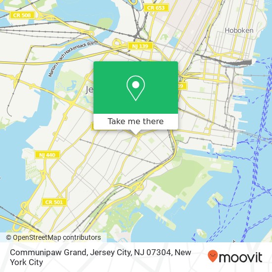 Mapa de Communipaw Grand, Jersey City, NJ 07304