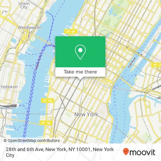 Mapa de 28th and 6th Ave, New York, NY 10001
