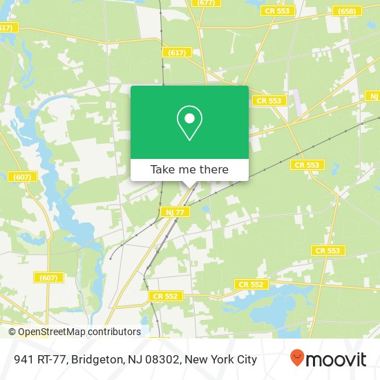 Mapa de 941 RT-77, Bridgeton, NJ 08302